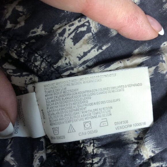 Nine West Top Womens Size Medium Beige Black Elastic Hemline Lightweight Cotton - Picture 8 of 9